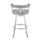 Armen Living Nolagam Swivel Bar Stool in Brushed Stainless Steel with Light Gray Faux Leather 840254335677 - alternate 4